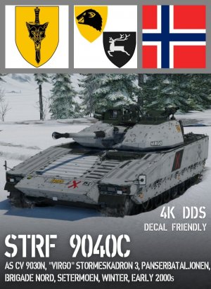 STRF 9040C  "Virgo" Stormeskadron 3，Panserbataljonen，Brigade Nord，Setermoen 2000