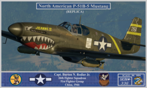 P51B/C 野马 第26战斗机中队/第51战斗机大队 Burton N. Rodier 上尉座机